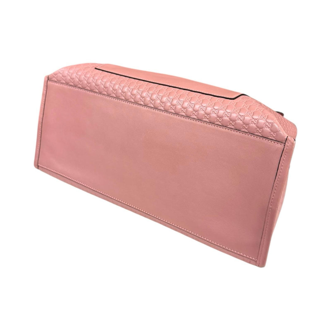 GUCCI グッチ マイクログッチシマ ショルダーバッグ レザー ピンク