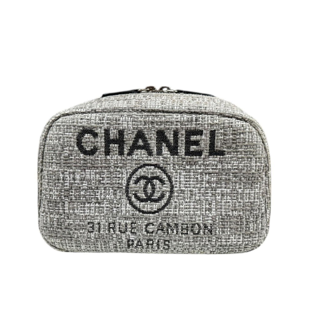 CHANEL シャネル ドーヴィル ポーチ ツイード レディース 中古