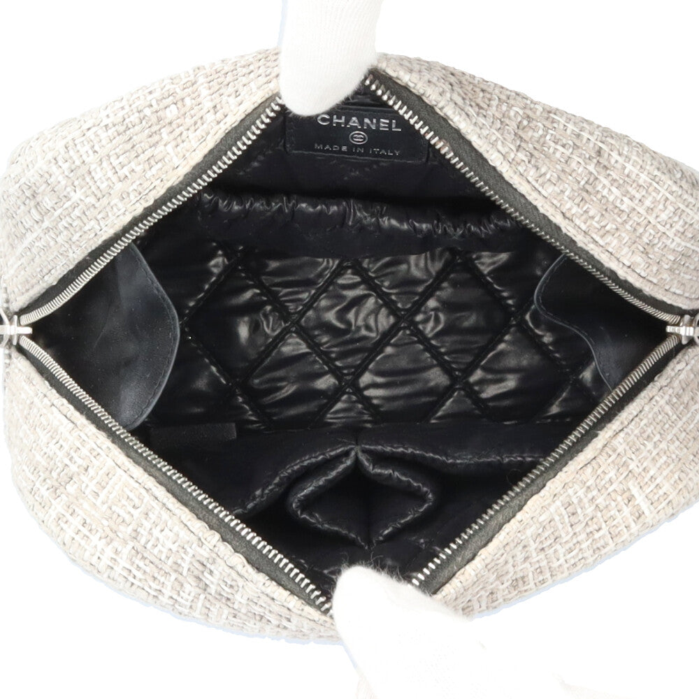 CHANEL シャネル ドーヴィル ポーチ ツイード レディース 中古