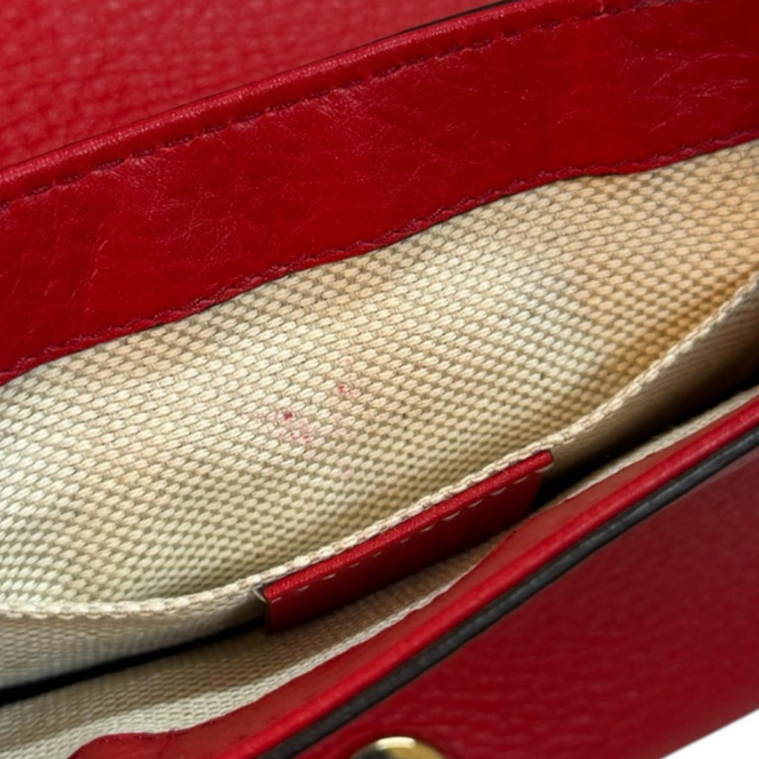 GUCCI グッチ スモール ソーホー ショルダーバッグ レザー レッド