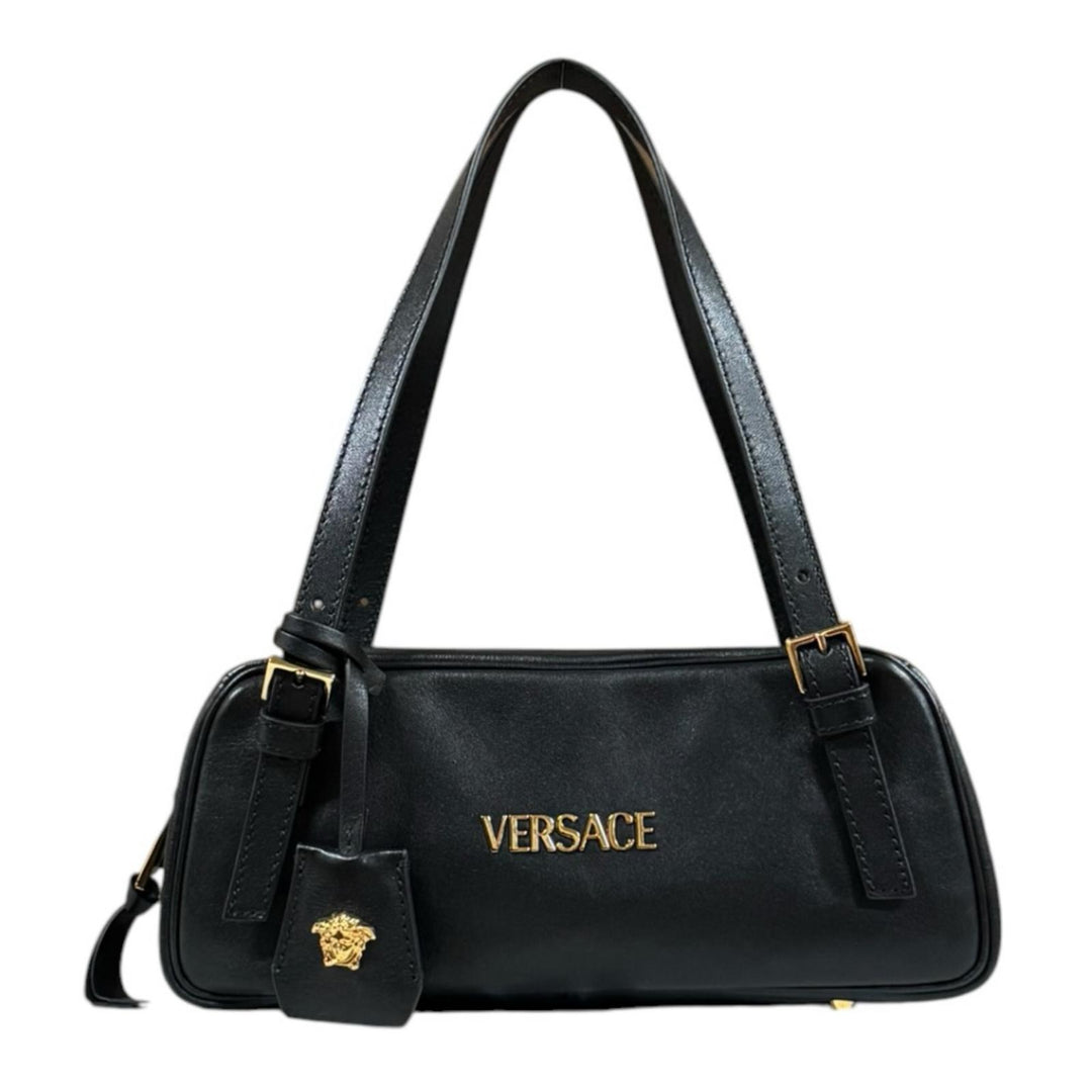 VERSACE ヴェルサーチ タグ ナッパ ボウリングバッグ ハンドバッグ