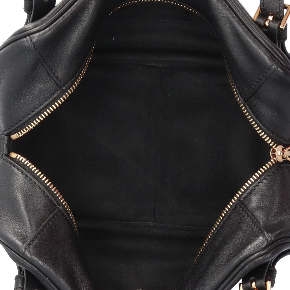 VERSACE ヴェルサーチ タグ ナッパ ボウリングバッグ ハンドバッグ