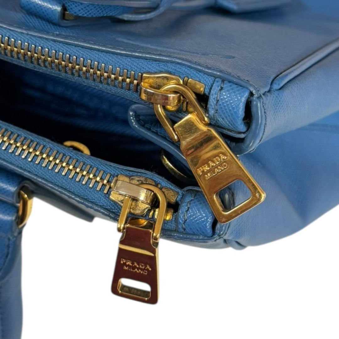 PRADA プラダ ガレリア サフィアーノ ショルダーバッグ レザー ブルー