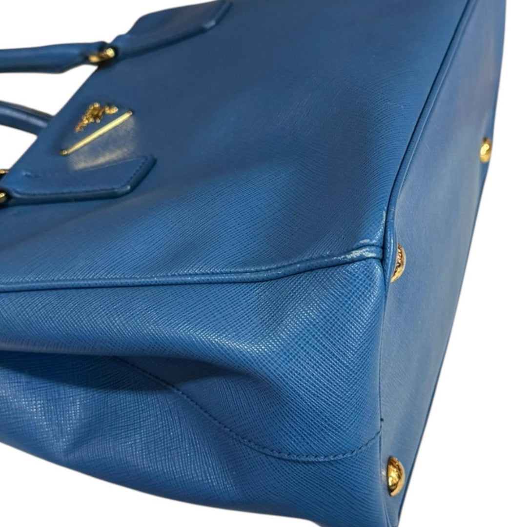 プラダ ガレリア サフィアーノ ショルダーバッグ レザー BN1801 ブルー レディース PRADA  中古 PRADA（プラダ） ガレリア サフィアーノ ショルダーバッグ レザー