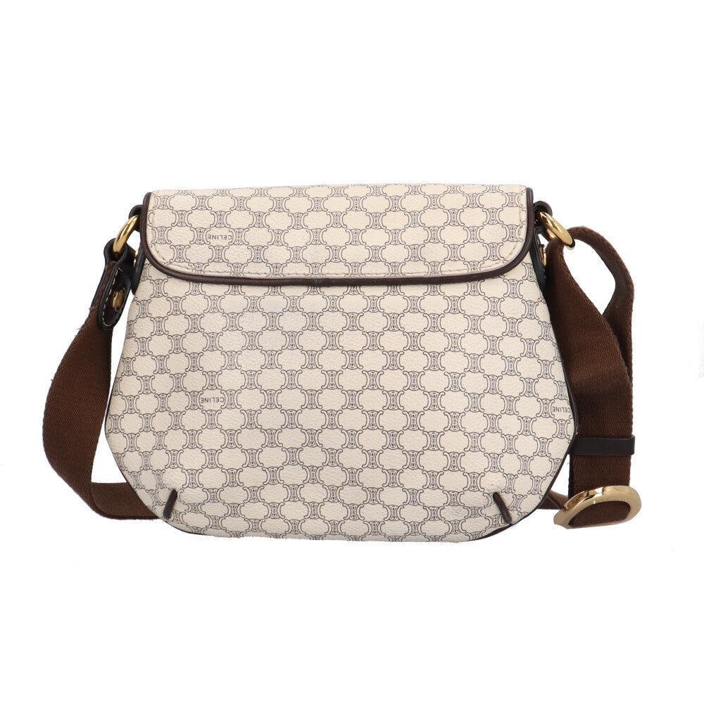 CELINE セリーヌ マカダム ショルダーバッグ PVC ホワイト レディース