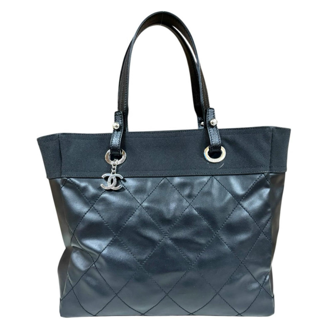 CHANEL シャネル パリビアリッツMM ココマーク トートバッグ PVC