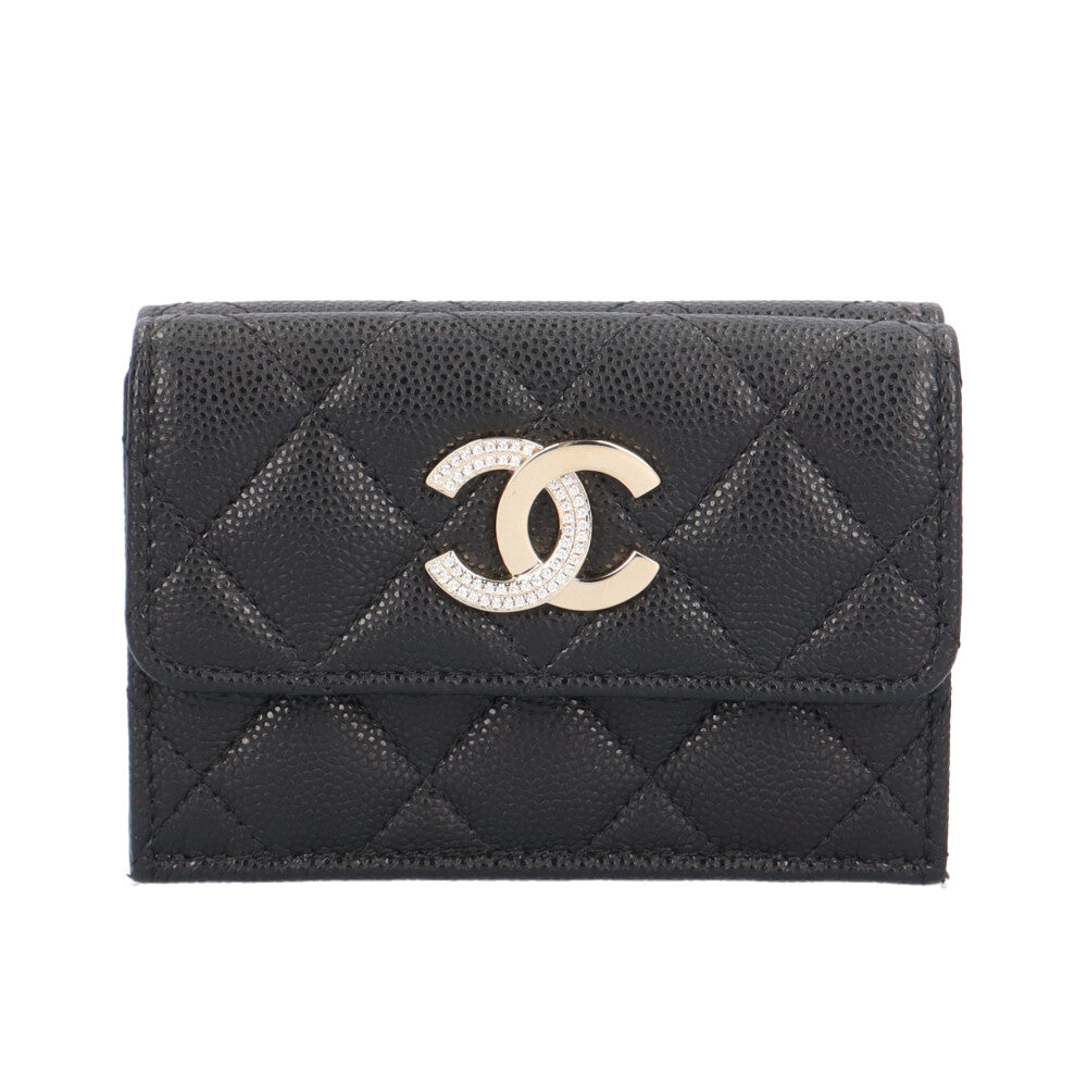 CHANEL シャネル コンパクトウォレット マトラッセ 三つ折り財布