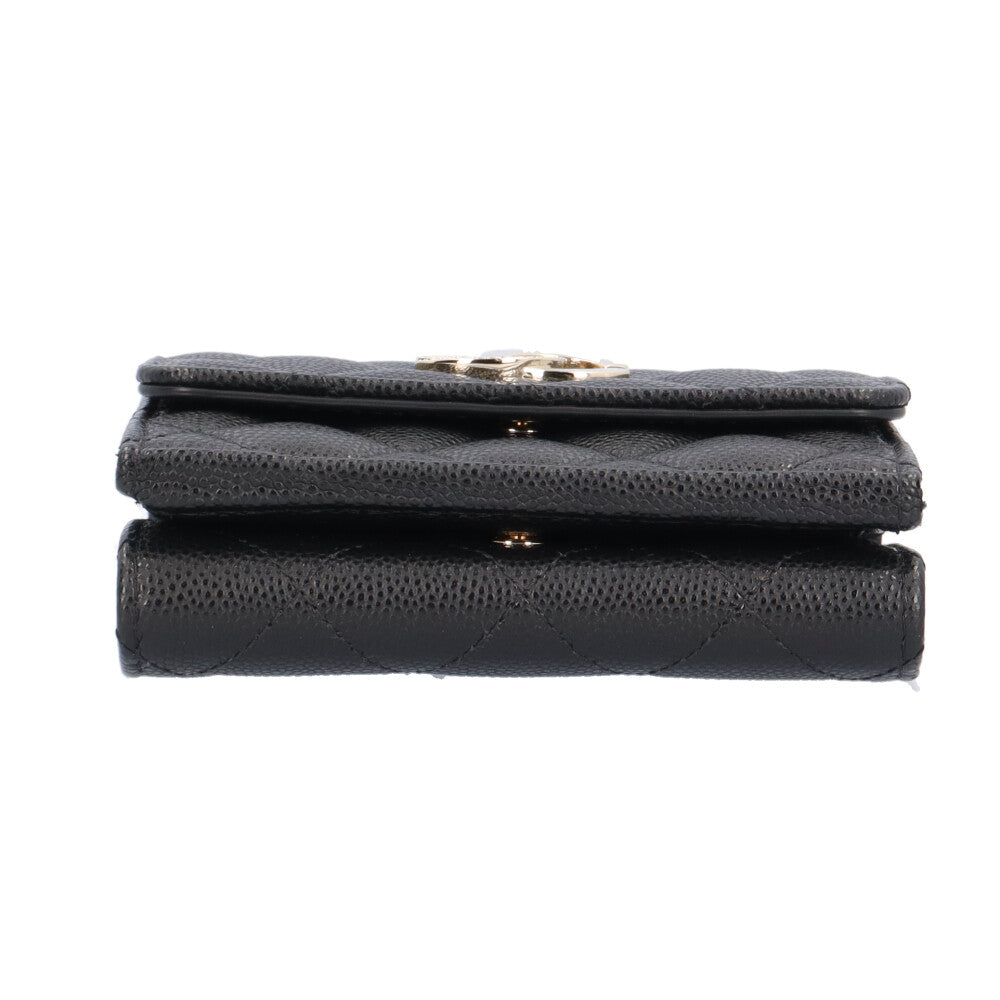 CHANEL シャネル マトラッセ 三つ折りコンパクト 財布 キャビアスキン CHANEL シャネル コンパクトウォレット マトラッセ 三つ折り財布