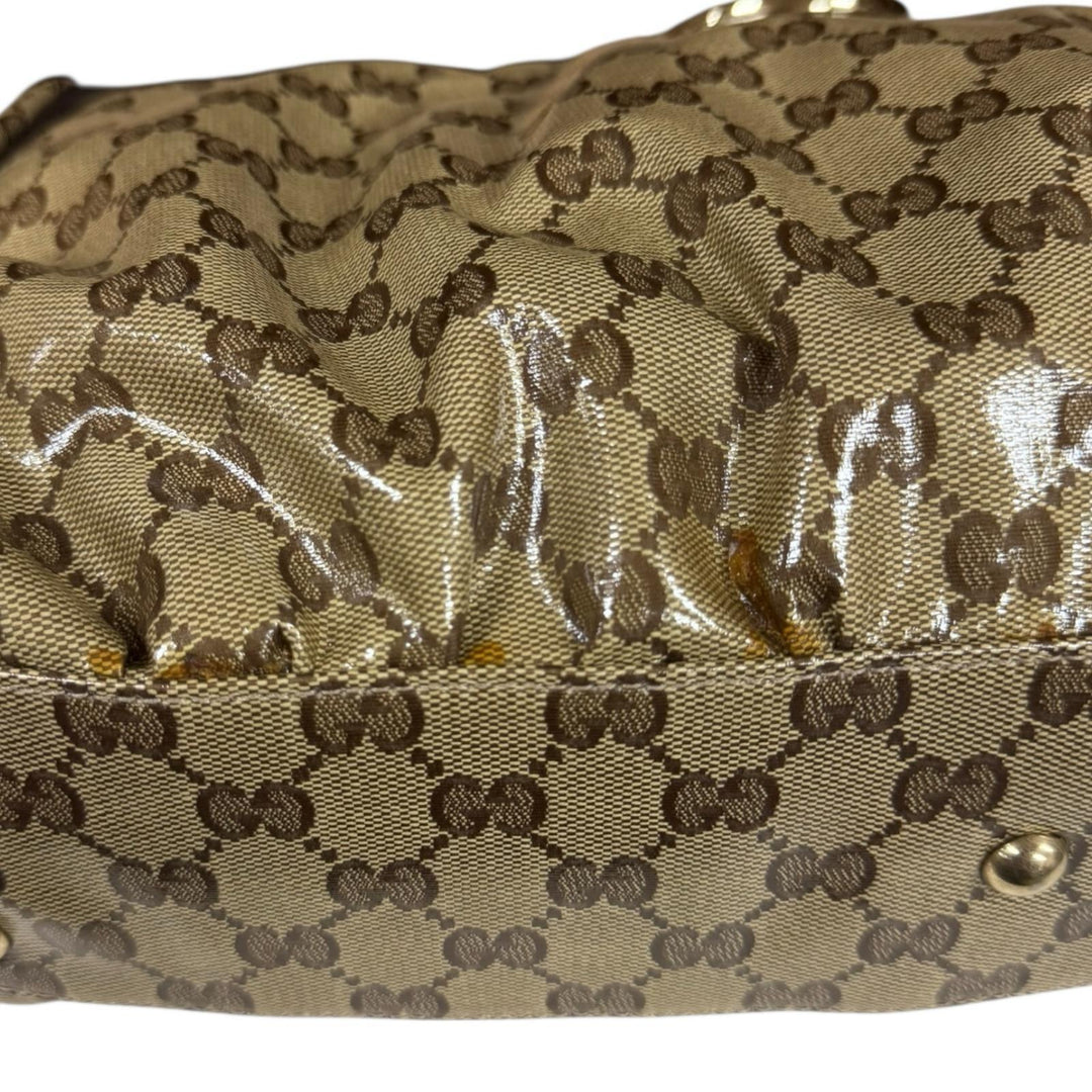 グッチ ＧＧクリスタル アビー トートバッグ PVCコーティングキャンバス 327787 ブラウン レディース GUCCI  中古 R&Kリサイクルキング GUCCI グッチ GGクリスタル アビー トートバッグ PVCコーティング