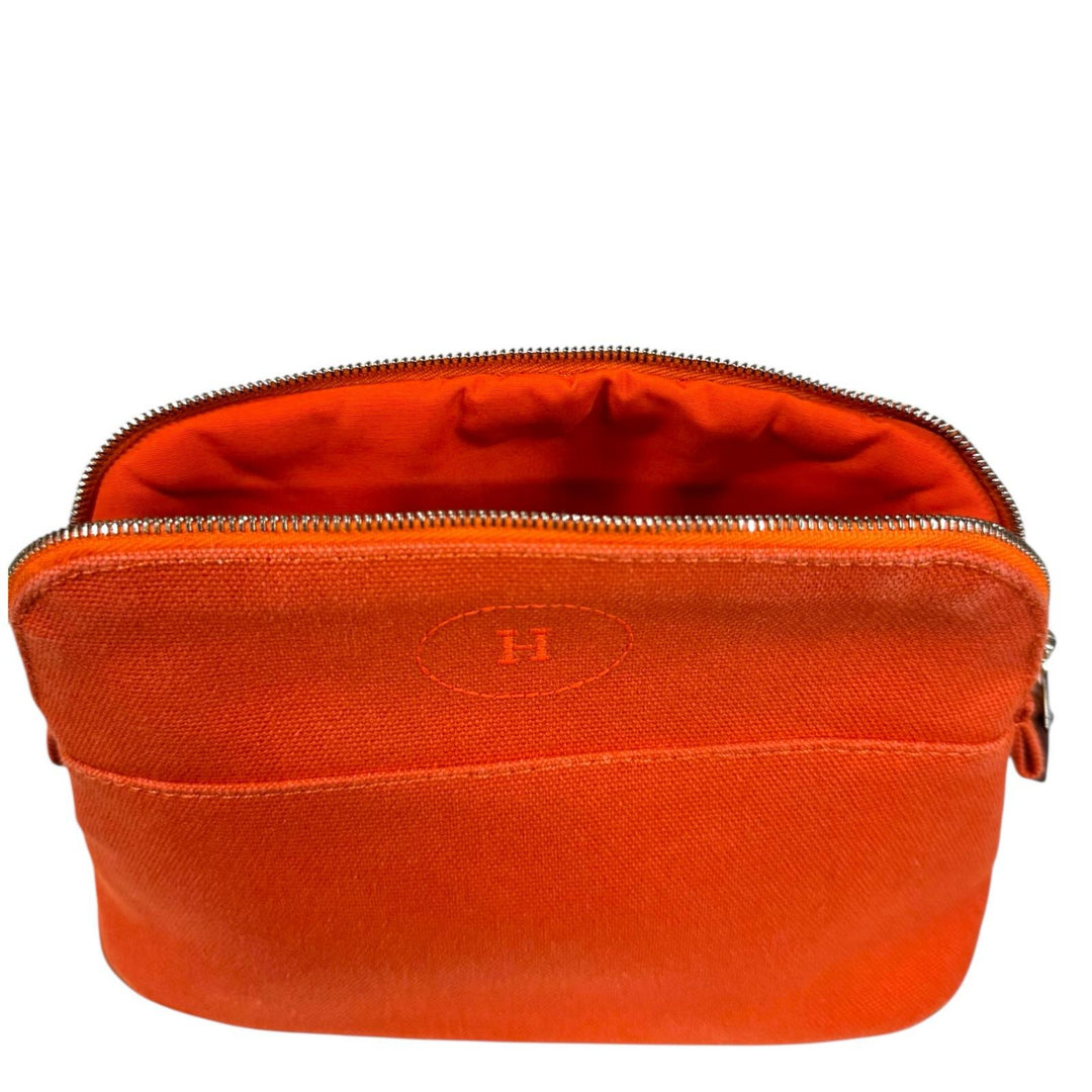 HERMES エルメス ボリードポーチミニ コスメポーチ ポーチ コットン