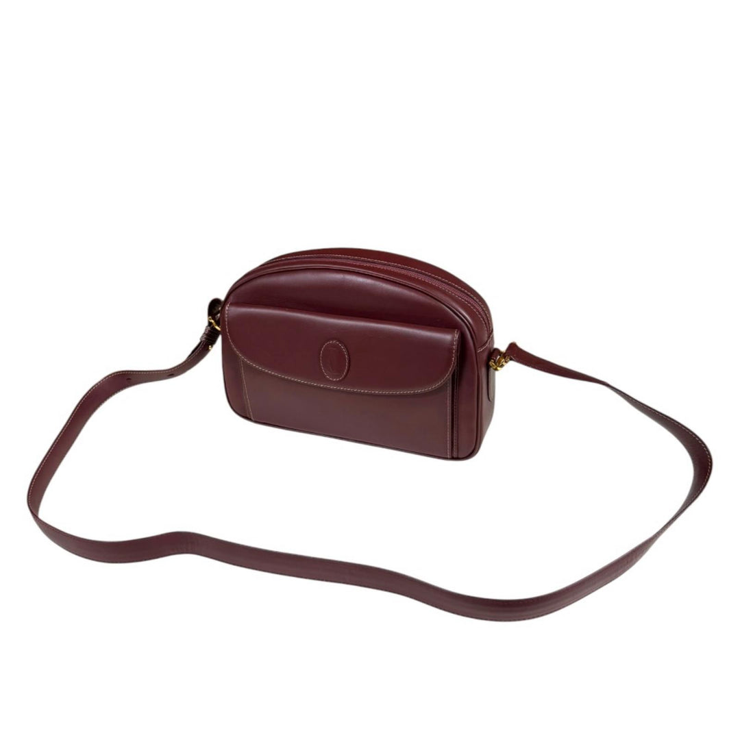 CARTIER カルティエ マストライン ショルダーバッグ レザー レッド