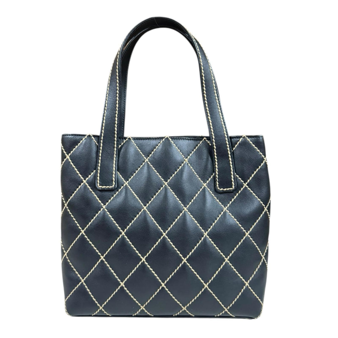 CHANEL シャネル ワイルドステッチ トートバッグ レザー ブラック