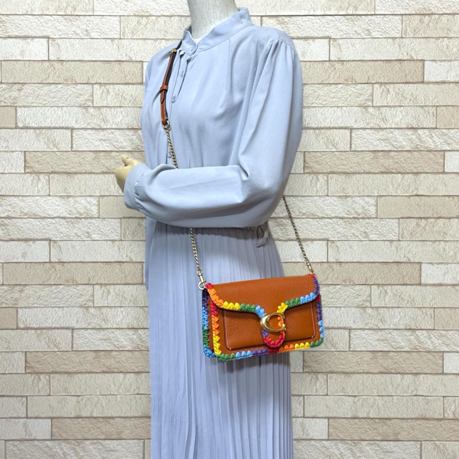 COACH コーチ レインボー タビー ショルダーバッグ レザー