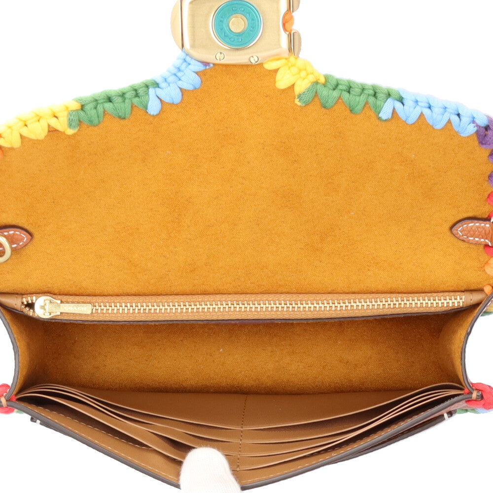 美品✨️コーチ ショルダーバッグ タビー 金金具 レザー マルチカラー COACH コーチ レインボー タビー ショルダーバッグ レザー ブラウン