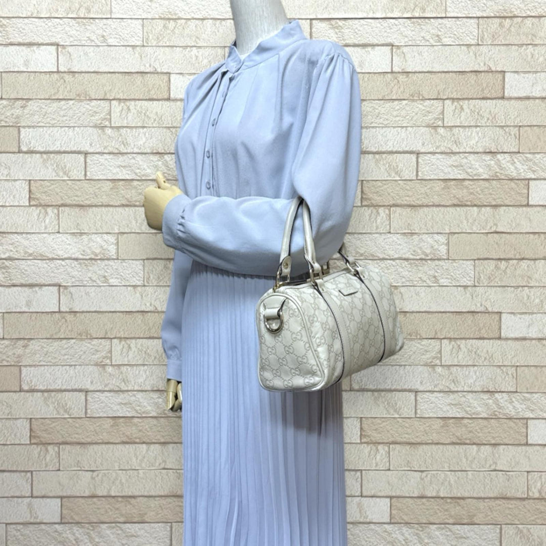 GUCCI グッチ ミニボストンバッグ グッチシマ ハンドバッグ レザー