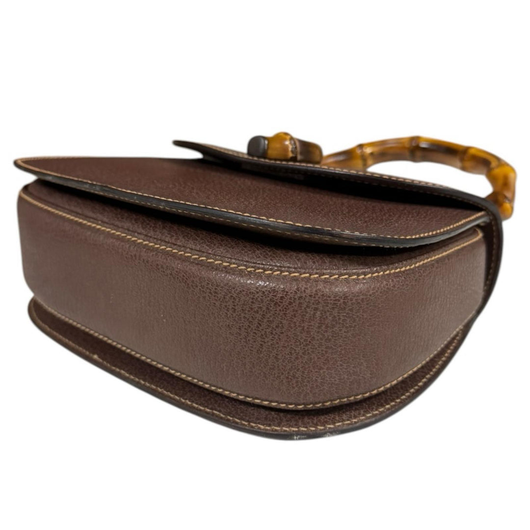 GUCCI 希少 レザー バンブー ウエストバッグ ブラウン 正規品 美品 GUCCI グッチ バンブー ショルダーバッグ レザー ブラウン レディース