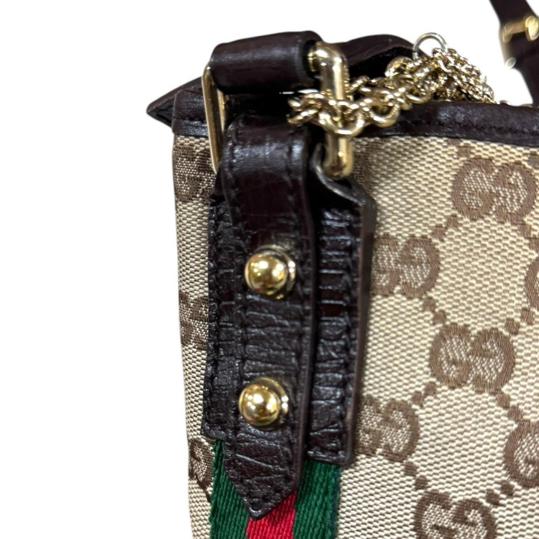 GUCCI グッチ シェリー ショルダーバッグ GGキャンバス ブラウン
