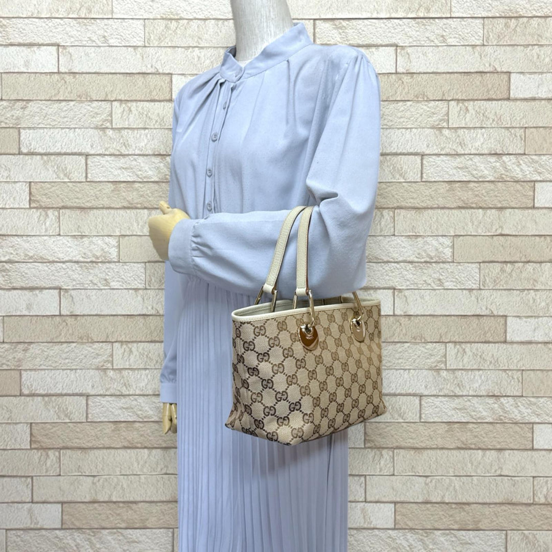 工*子様 GUCCI GG ミニトートバッグ ベージュ/ブルー 工*子様 GUCCI GG ミニトートバッグ ベージュ/ブルー チルドレンズ〕GG