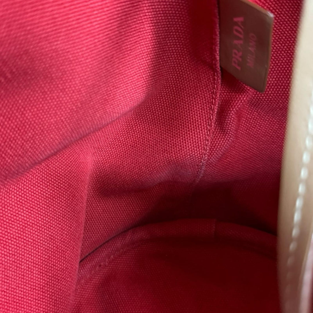 プラダ カナパ ファブリック ショルダーバッグ キャンバス 1BG163 レッド レディース PRADA  中古 PRADA プラダ カナパ ファブリック ショルダーバッグ キャンバス