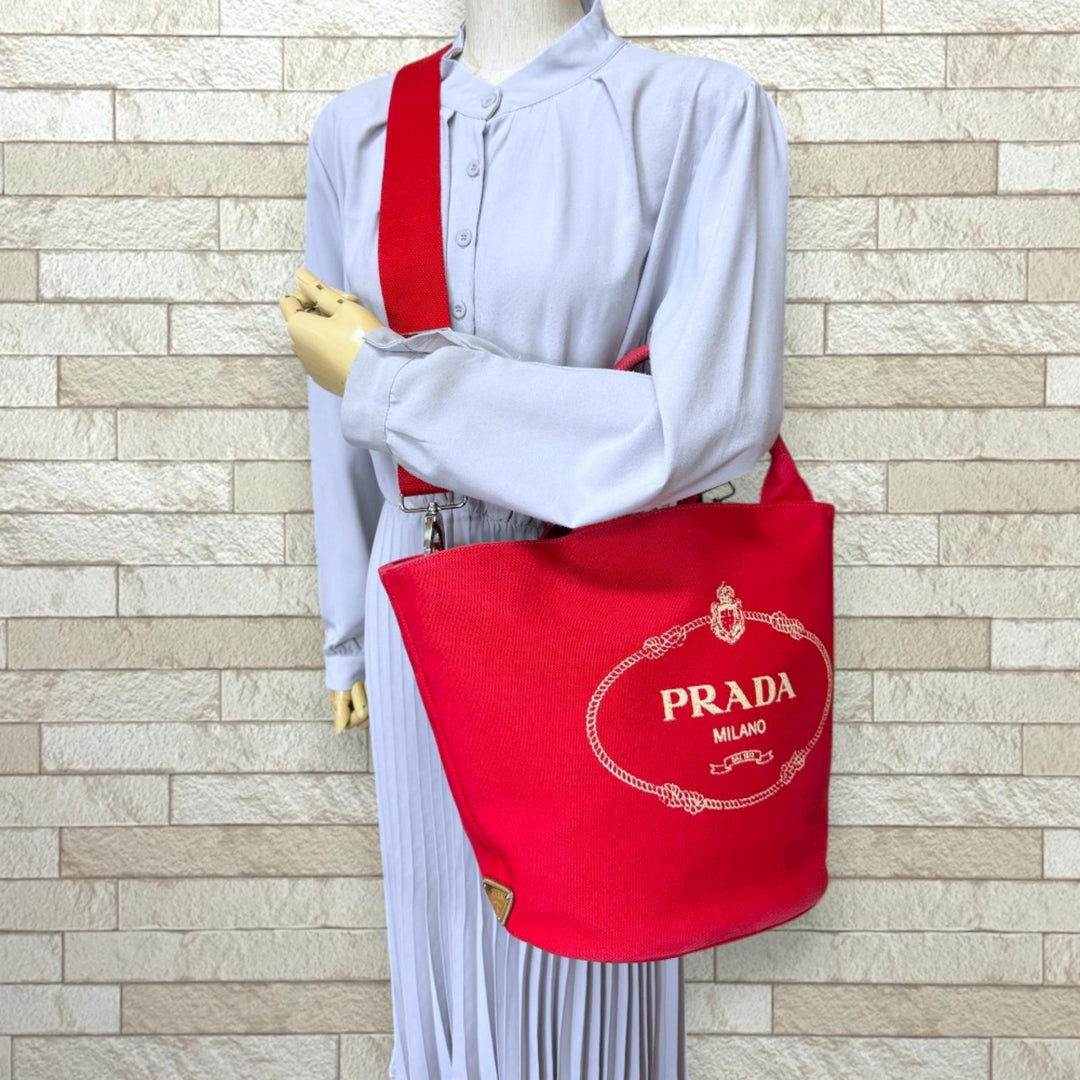 PRADA プラダ カナパ ファブリック ショルダーバッグ キャンバス