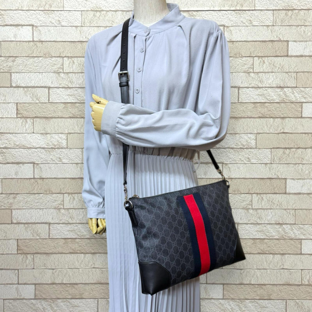 GUCCI グッチ GGスプリーム シェリーライン ショルダーバッグ GG