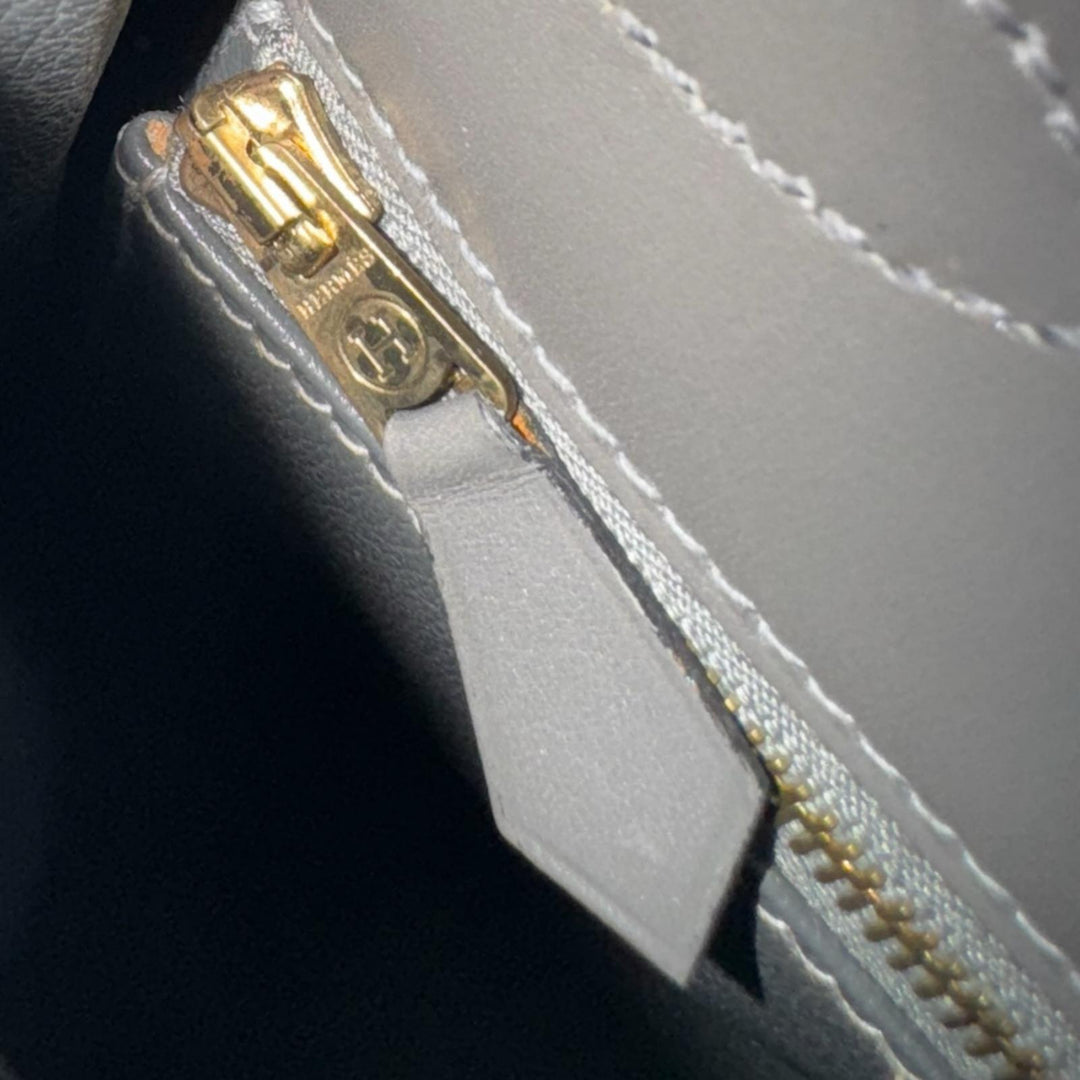 HERMES エルメス ケリー28内縫い ハンドバッグ ボックスカーフ グレー