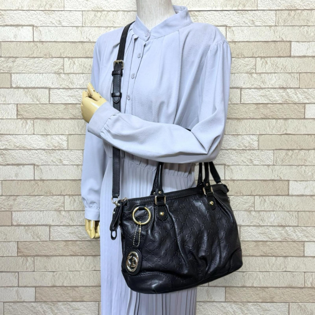GUCCI グッチ スーキー グッチシマ ショルダーバッグ シマレザー