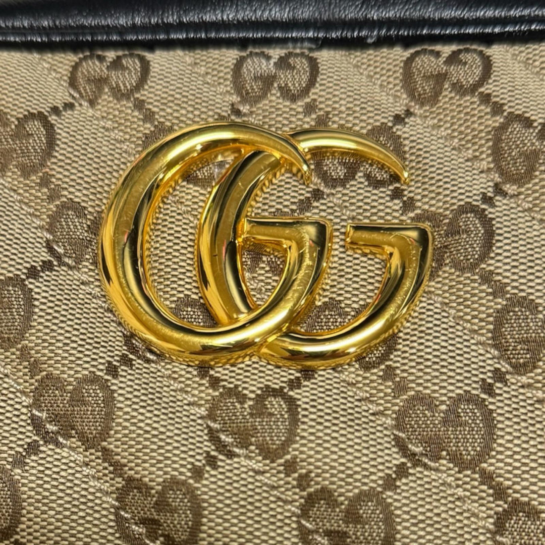GUCCI グッチ GGマーモント ショルダーバッグ GGキャンバス ブラウン