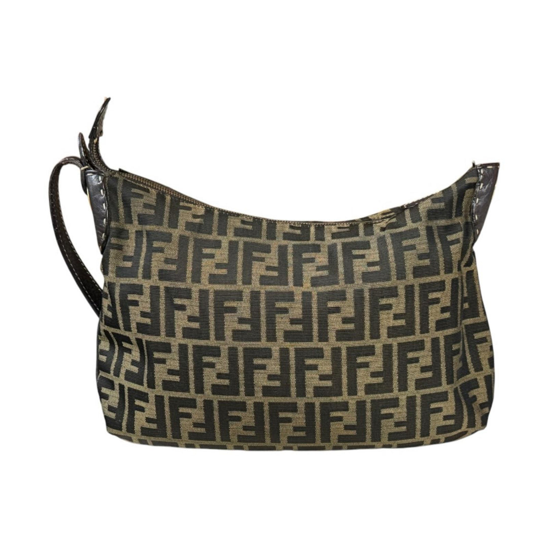 FENDI フェンディ ズッカ ショルダーバッグ キャンバス ブラウン