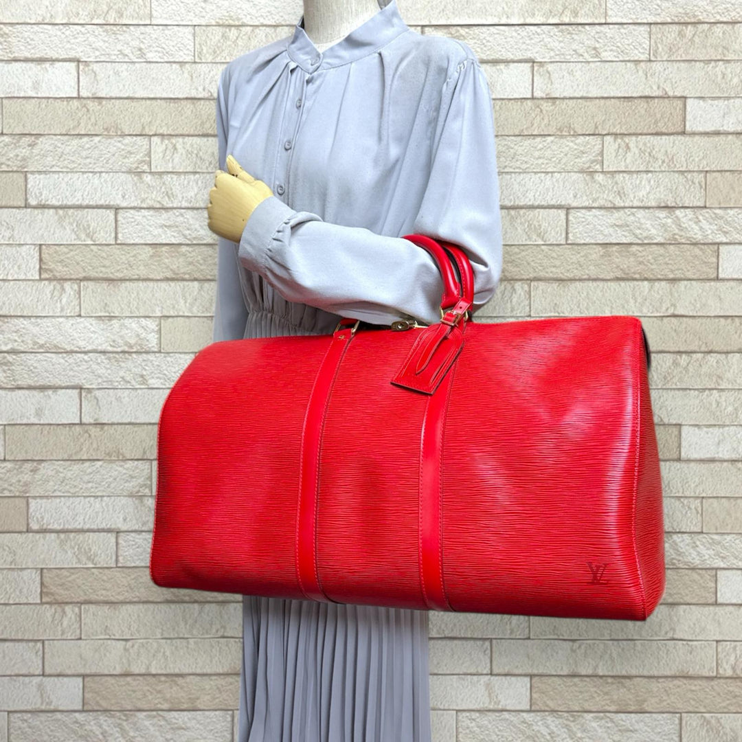 LOUIS VUITTON ルイヴィトン キーポル50 エピ ハンドバッグ エピレザー