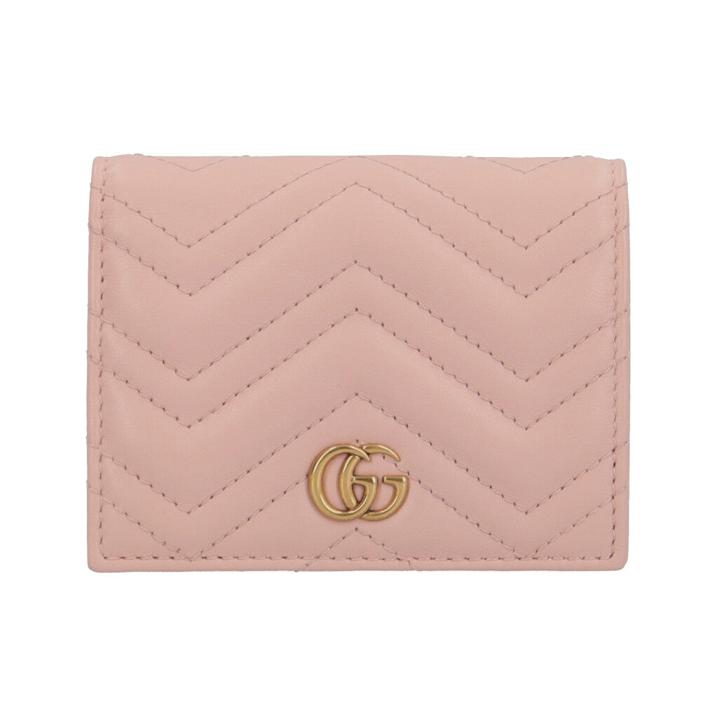 GUCCI グッチ GGマーモント ダブルG 二つ折り財布 レザー レディース