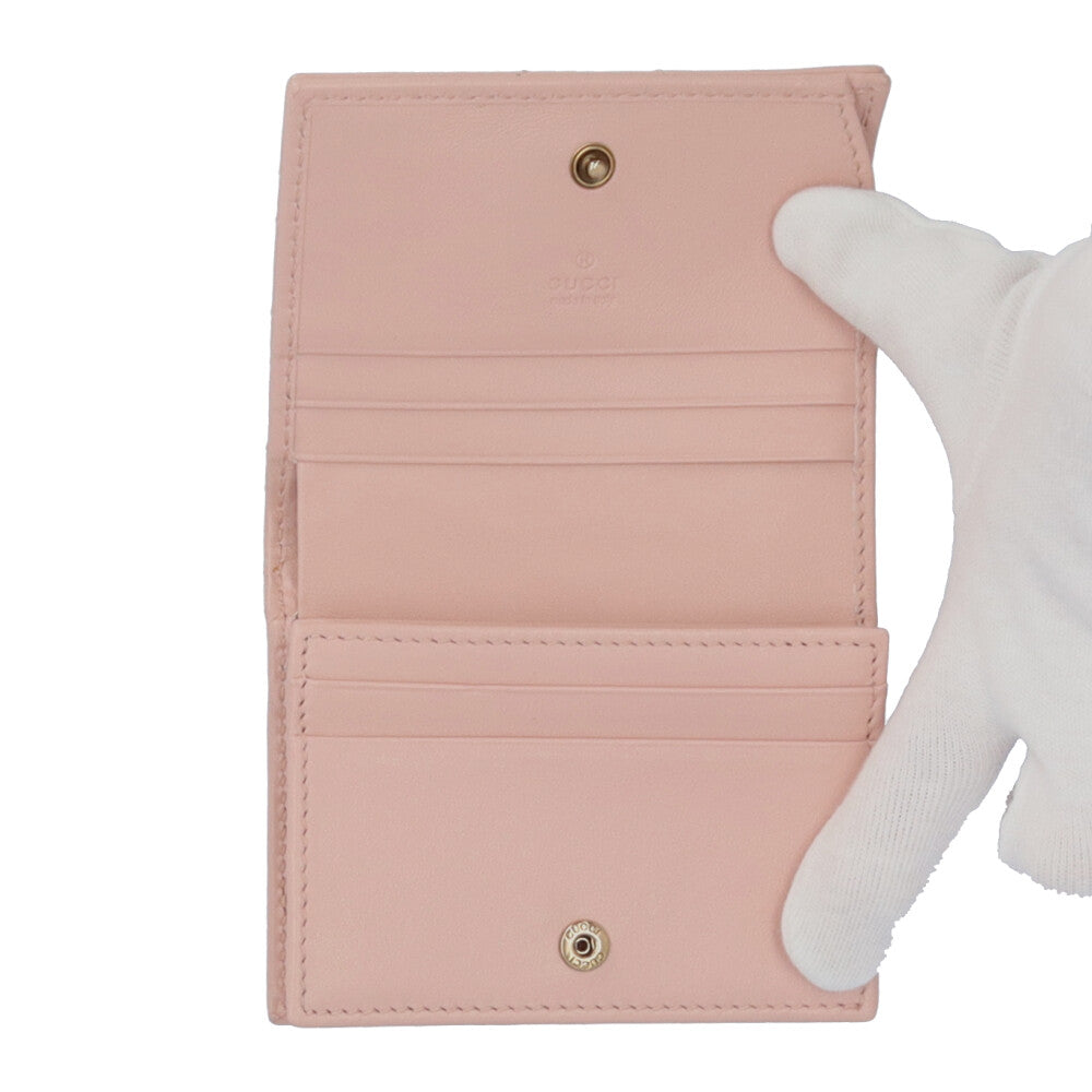 GUCCI グッチ GGマーモント ダブルG 二つ折り財布 レザー レディース