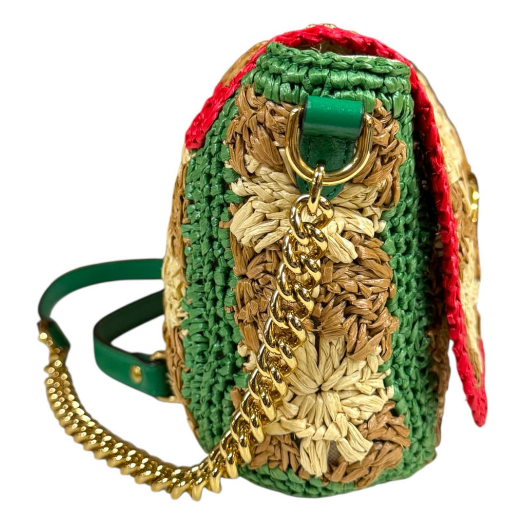 GUCCI グッチ ラフィア チェーンショルダー GGマーモント ショルダー