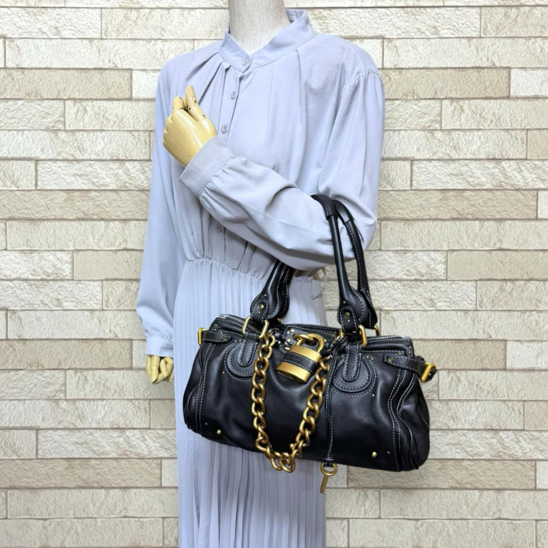 Chloe クロエ パディントン ミディアム ハンドバッグ レザー ブラック
