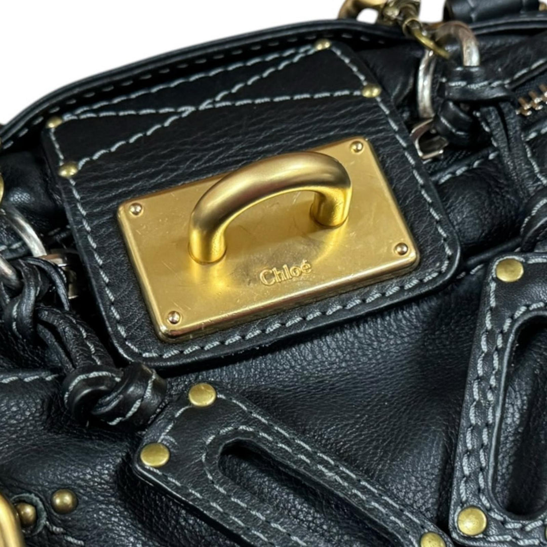 Chloe クロエ パディントン ミディアム ハンドバッグ レザー ブラック