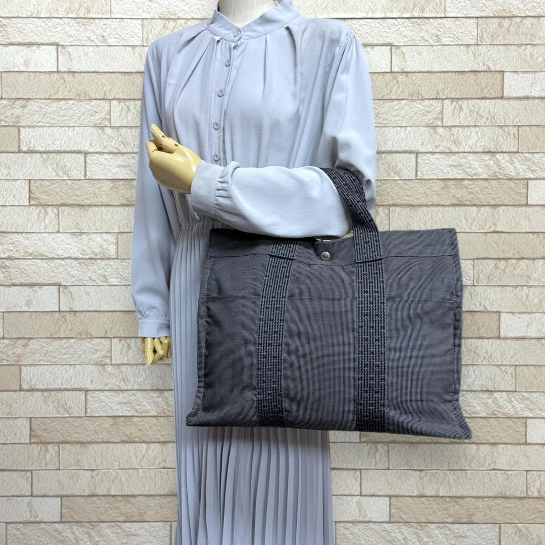 HERMES エルメス トートMM エールライン トートバッグ キャンバス