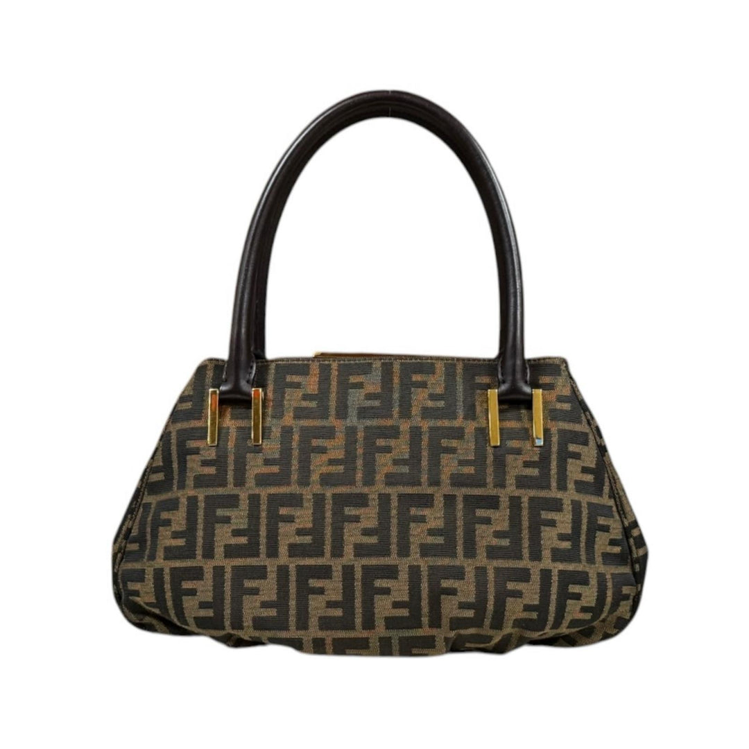 FENDI フェンディ ミア ズッカ ハンドバッグ キャンバス ブラウン