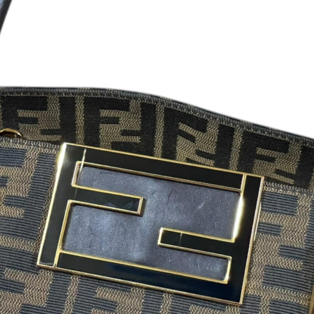 FENDI フェンディ ミア ズッカ ハンドバッグ キャンバス ブラウン