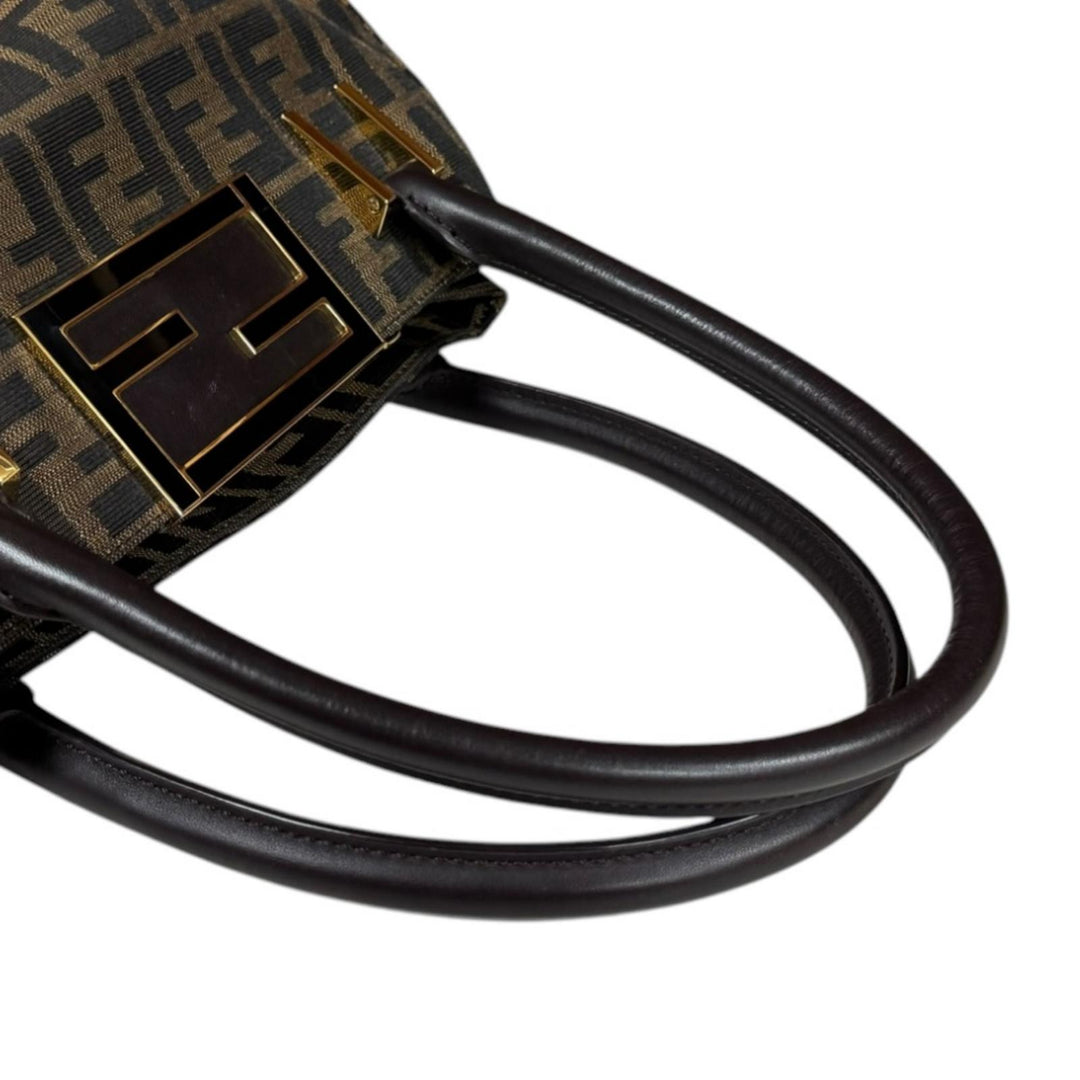 FENDI フェンディ ミア ズッカ ハンドバッグ キャンバス ブラウン