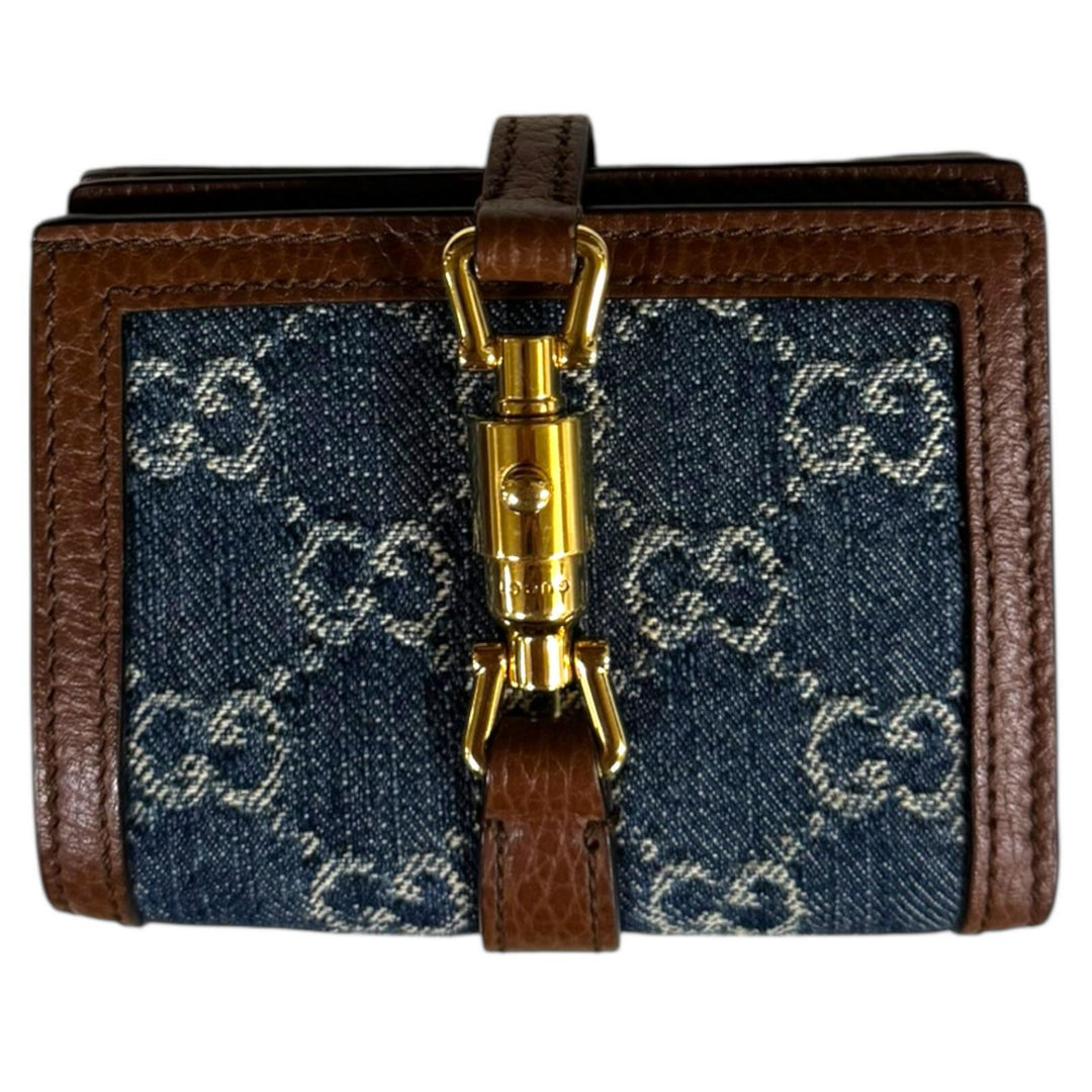 GUCCI グッチ GGデニム ジャッキー1961 二つ折り財布 デニム