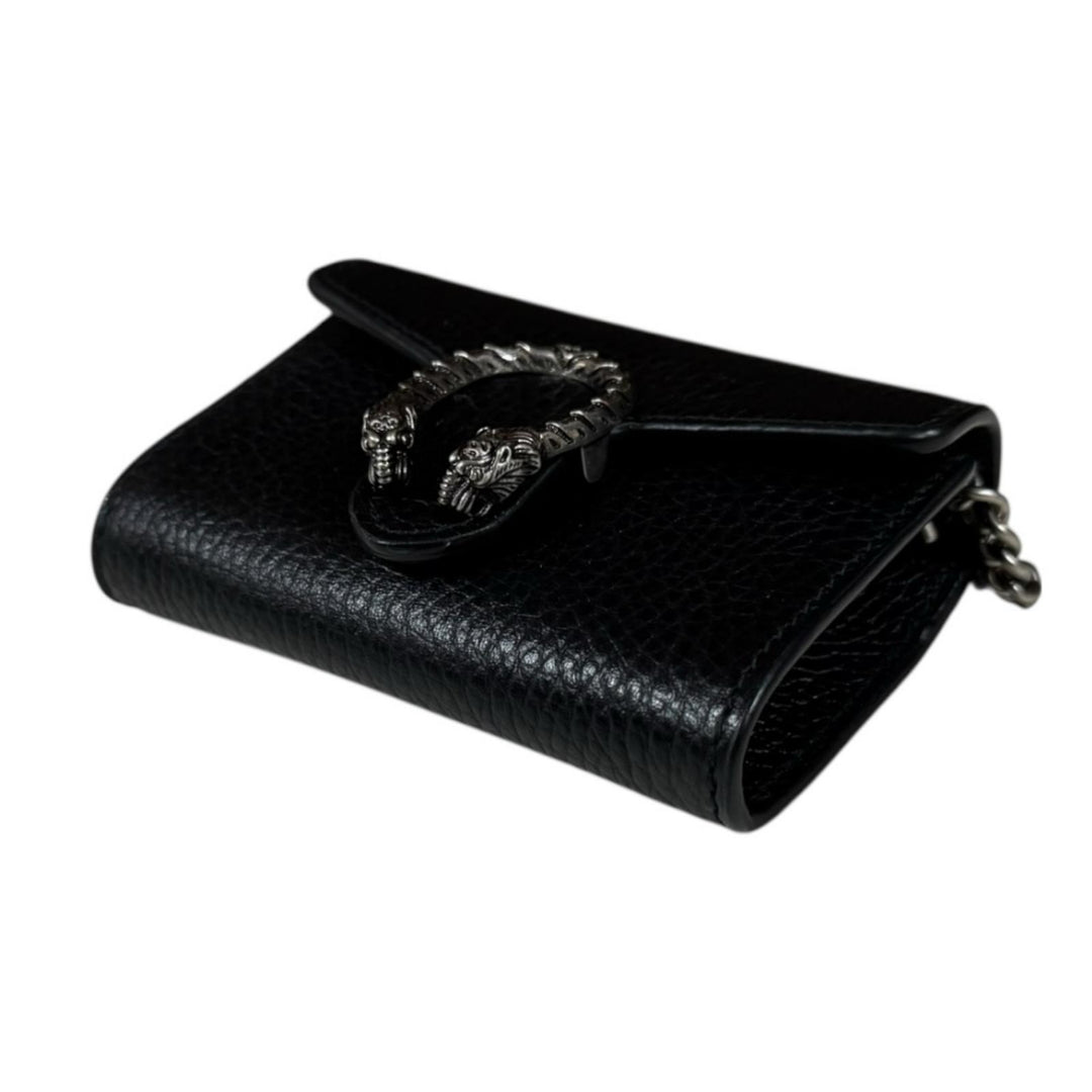 美品 グッチ GUCCI ロゴ 小銭入れ パース ケース ブラック GUCCI グッチ チェーン コインパース ディオニュソス コインケース