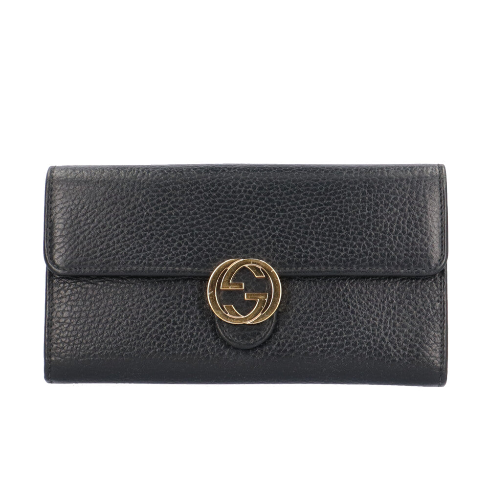 GUCCI グッチ アウトレット品 インターロッキングG 長財布 レザー ユニ