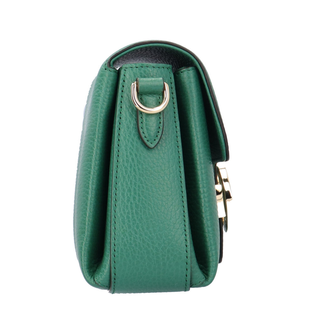GUCCI グッチ インターロッキングG ショルダーバッグ レザー グリーン