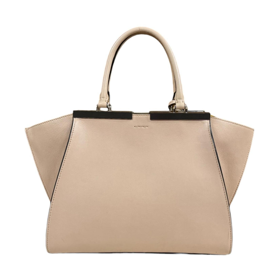 FENDI フェンディ トロワジュール ショルダーバッグ レザー ベージュ