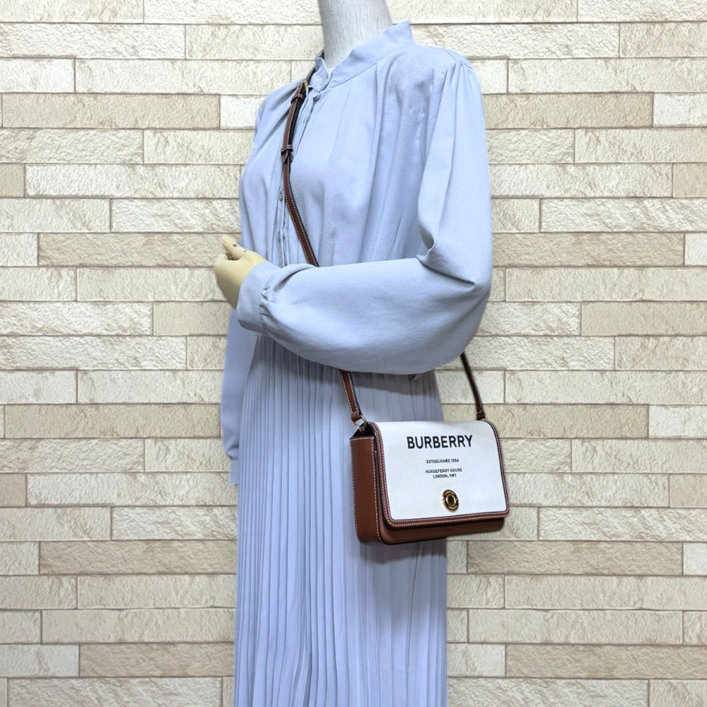 BURBERRY バーバリー ショルダーバッグ コットン ブラウン レディース
