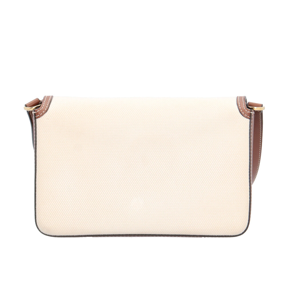 BURBERRY ショルダーバッグ ブラウン/ホワイト BURBERRY バーバリー ショルダーバッグ コットン ブラウン レディース