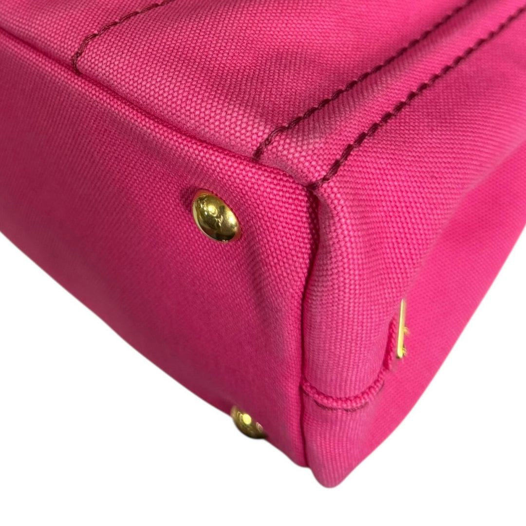 PRADA プラダ カナパトートSS ショルダーバッグ キャンバス ピンク