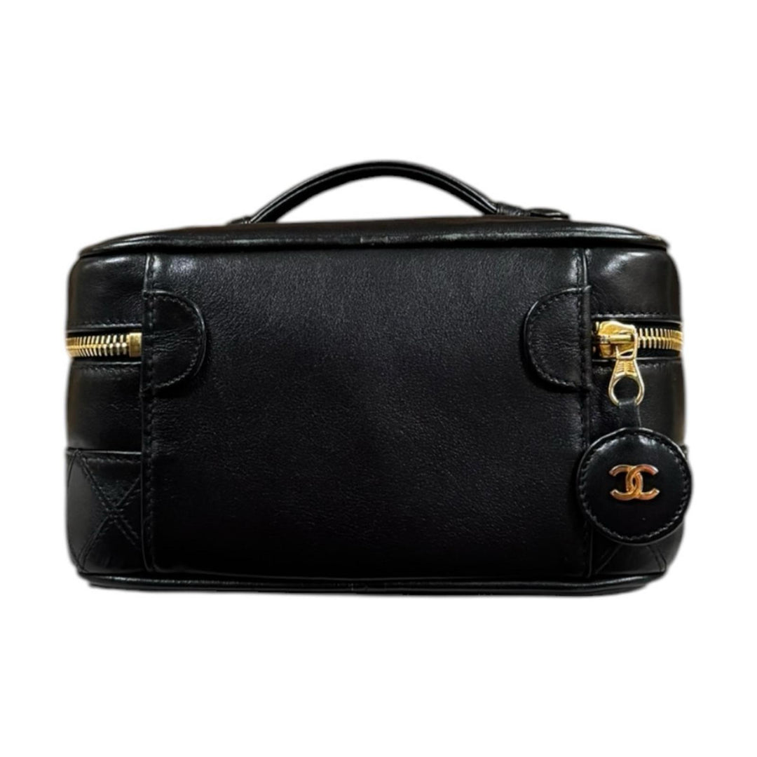 シャネル CHANEL バニティーバック　黒　ビコローレ シャネル CHANEL ビコローレ バニティ バッグ ラムスキン ブラック