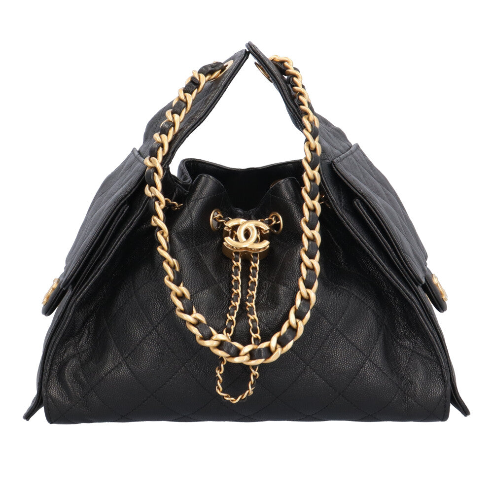 CHANEL25ブラックレザーキルティングバッグ CHANEL シャネル CHANEL 25 スモール ショルダーバッグ ブラック