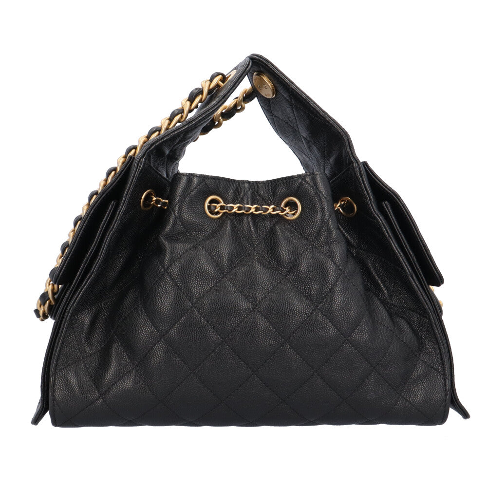 CHANEL25ブラックレザーキルティングバッグ CHANEL シャネル CHANEL 25 スモール ショルダーバッグ ブラック